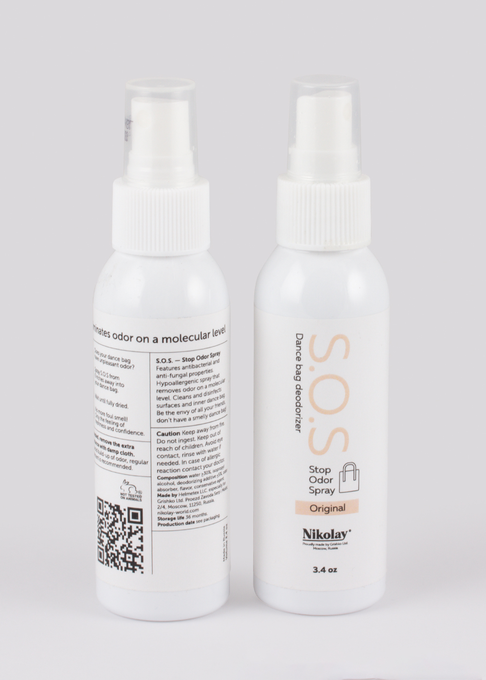 Bags odor eliminating spray, 3.4 Oz (BagSprayN) Nikolay® official online shop of pointe